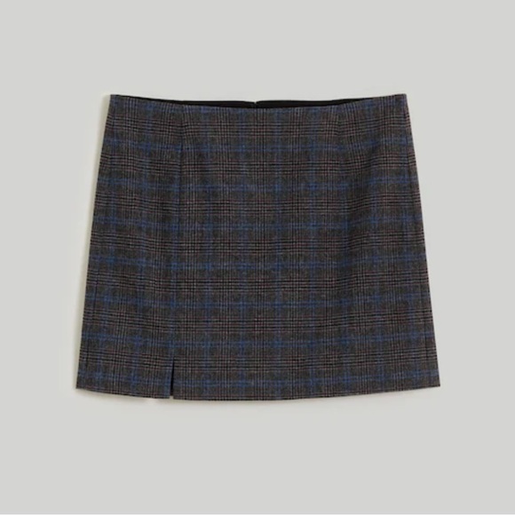 Madewell Wool-Blend Mini Skirt in Kyle Mini Glen Plaid NM535 Size 12 - Picture 3 of 12